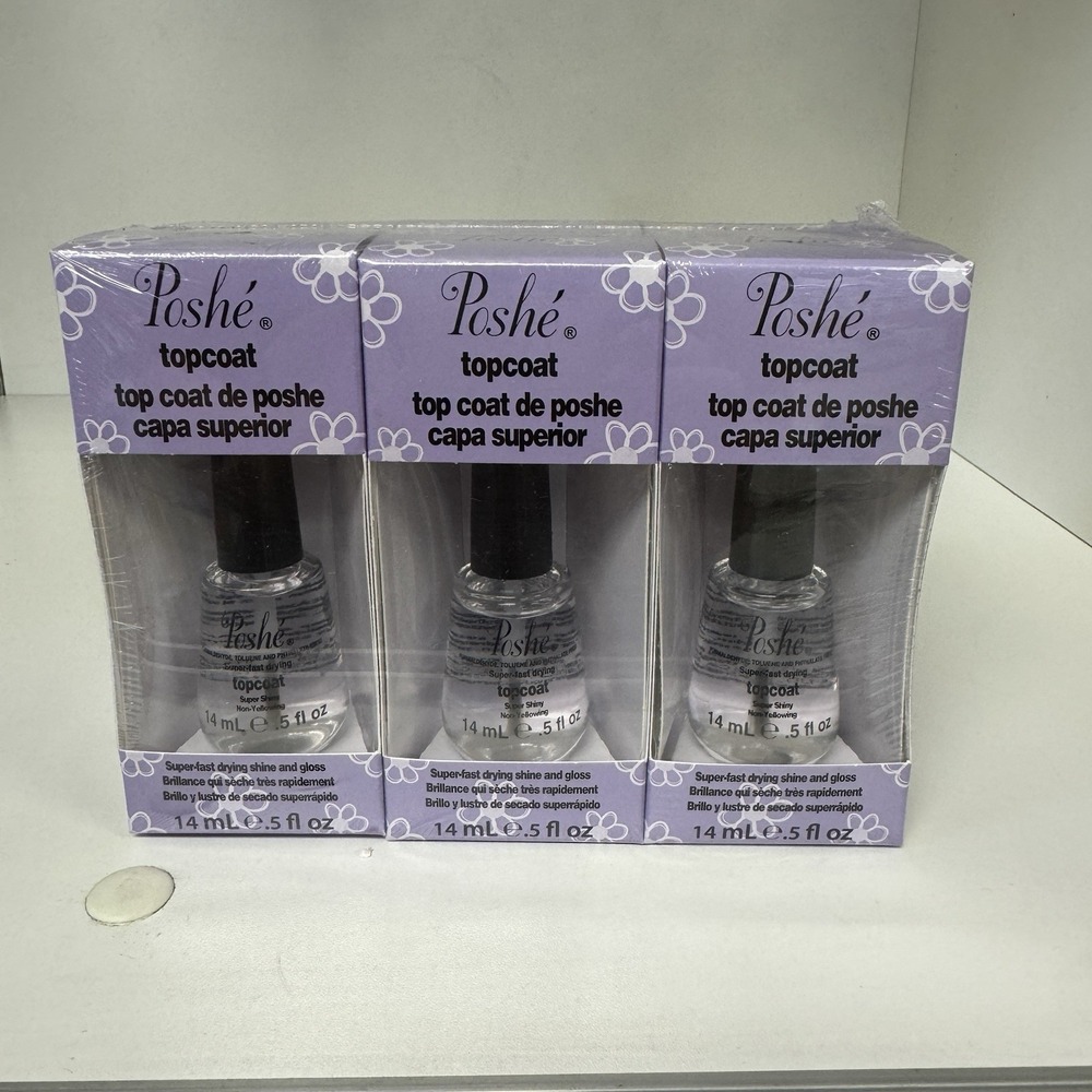 Poshe Fast Drying Top Coat 1/2 Oz Pack Of 6